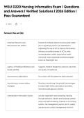 WGU D220 Nursing Informatics Exam &vert; Questions&NewLine;and Answers &vert; Verified Solutions &vert; 2026 Edition &vert;&NewLine;Pass Guaranteed