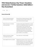WGU Global Business Chp 7 Exam &vert; Questions&NewLine;and Answers &vert; Verified Solutions &vert; 2026 Edition &vert;&NewLine;Pass Guaranteed