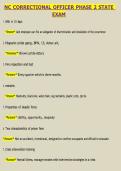 NC Correctional Officer Phase 2 State Exam Questions & Answers
