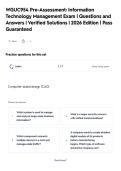 WGUC954 Pre-Assessment&colon; Information&NewLine;Technology Management Exam &vert; Questions and&NewLine;Answers &vert; Verified Solutions &vert; 2026 Edition &vert; Pass&NewLine;Guaranteed