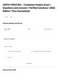 MSITM WGUC954 - Combined Models Exam &vert;&NewLine;Questions and Answers &vert; Verified Solutions &vert; 2026&NewLine;Edition &vert; Pass Guaranteed