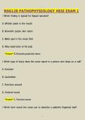 NSG120 Pathophysiology HESI Exam 1 Questions & Answers 2025&sol;2026 &vert; Complete Study Guide &vert; Nursing HESI Prep &vert; Verified Solutions