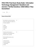 WGU C954 Final Exam Study Guide -Information&NewLine;Technology Management &vert; Questions and&NewLine;Answers &vert; Verified Solutions &vert; 2026 Edition &vert; Pass&NewLine;Guaranteed
