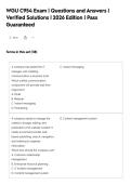 WGU C954 Exam &vert; Questions and Answers &vert;&NewLine;Verified Solutions &vert; 2026 Edition &vert; Pass&NewLine;Guaranteed