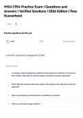 WGU C954 Practice Exam &vert; Questions and&NewLine;Answers &vert; Verified Solutions &vert; 2026 Edition &vert; Pass&NewLine;Guaranteed