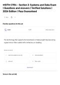 MSITM C954 - Section 2&colon; Systems and Data Exam&NewLine;&vert; Questions and Answers &vert; Verified Solutions &vert;&NewLine;2026 Edition &vert; Pass Guaranteed