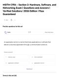MSITM C954 - Section 2&colon; Hardware&comma; Software&comma; and&NewLine;Networking Exam &vert; Questions and Answers &vert;&NewLine;Verified Solutions &vert; 2026 Edition &vert; Pass&NewLine;Guaranteed