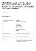 WGU D103 Intermediate Acct 1 - The balance&NewLine;sheet &lpar;statement of financial position&rpar; Exam &vert;&NewLine;Questions and Answers &vert; Verified Solutions &vert; 2026&NewLine;Edition &vert; Pass Guaranteed