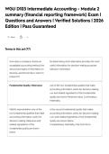 WGU D103 Intermediate Accounting - Module 2&NewLine;summary &lpar;financial reporting framework&rpar; Exam &vert;&NewLine;Questions and Answers &vert; Verified Solutions &vert; 2026&NewLine;Edition &vert; Pass Guaranteed