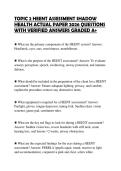 TOPIC 2 HEENT ASSESSMENT SHADOW&NewLine;HEALTH ACTUAL PAPER 2026 QUESTIONS&NewLine;WITH VERIFIED ANSWERS GRADED A&plus;