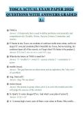 TOSCA ACTUAL EXAM PAPER 2026&NewLine;QUESTIONS WITH ANSWERS GRADED&NewLine;A&plus;
