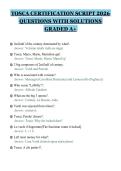 TOSCA CERTIFICATION SCRIPT 2026&NewLine;QUESTIONS WITH SOLUTIONS&NewLine;GRADED A&plus;