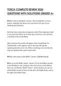 TOSCA COMPLETE REVIEW 2026&NewLine;QUESTIONS WITH SOLUTIONS GRADED A&plus;