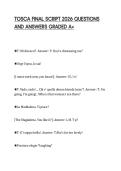 TOSCA FINAL SCRIPT 2026 QUESTIONS&NewLine;AND ANSWERS GRADED A&plus;