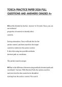 TOSCA PRACTICE PAPER 2026 FULL&NewLine;QUESTIONS AND ANSWERS GRADED A&plus;