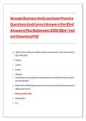 Nevada Business And Law Exam  Questions And Correct Answers &lpar;Verified Answers&rpar; Plus Rationales 2026 Q&A &vert; 