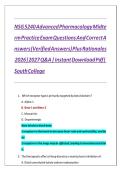 NSG 5240 Advanced Pharmacology Midterm Exam Questions And Correct Answers &lpar;Verified Answers&rpar; Plus Rationales 2026&vert;2027 Q&A &vert; Instant Download Pdf&vert; South College