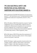 TPC 205&period;1 ELECTRICAL SAFETY AND&NewLine;PROTECTION ACTUAL PAPER 2026&NewLine;QUESTIONS WITH SOLUTIONS GRADED A&plus;