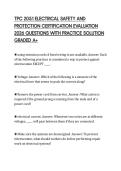 TPC 205&period;1 ELECTRICAL SAFETY AND&NewLine;PROTECTION CERTIFICATION EVALUATION&NewLine;2026 QUESTIONS WITH PRACTICE SOLUTION&NewLine;GRADED A&plus;&NewLine;