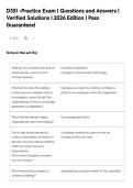 D351 -Practice Exam &vert; Questions and Answers &vert;&NewLine;Verified Solutions &vert; 2026 Edition &vert; Pass&NewLine;Guaranteed