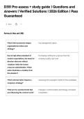 D351 Pre-assess &plus; study guide &vert; Questions and&NewLine;Answers &vert; Verified Solutions &vert; 2026 Edition &vert; Pass&NewLine;Guaranteed