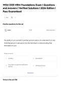 WGU D351 HRM Foundations Exam &vert; Questions&NewLine;and Answers &vert; Verified Solutions &vert; 2026 Edition &vert;&NewLine;Pass Guaranteed