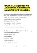 TRAUMA FISDAP 138 QUESTIONS AND&NewLine;ANSWERS ACTUAL ASSESSMENT SCRIPT&NewLine;2026 VERIFIED RESPONSES GRADED A&plus;