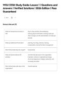 WGU D356 Study Guide-Lesson 1 &vert; Questions and&NewLine;Answers &vert; Verified Solutions &vert; 2026 Edition &vert; Pass&NewLine;Guaranteed