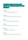 TRIMESTER 2 ENGLISH ACTUAL EXAM&NewLine;PAPER 2026 QUESTIONS WITH SOLUTIONS&NewLine;GRADED A&plus;&NewLine;