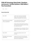 D356 HR Technology Study Guide &vert; Questions&NewLine;and Answers &vert; Verified Solutions &vert; 2026 Edition &vert;&NewLine;Pass Guaranteed
