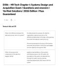 D356 - HR Tech Chapter 4 Systems Design and&NewLine;Acquisition Exam &vert; Questions and Answers &vert;&NewLine;Verified Solutions &vert; 2026 Edition &vert; Pass&NewLine;Guaranteed
