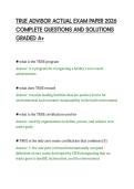 TRUE ADVISOR ACTUAL EXAM PAPER 2026&NewLine;COMPLETE QUESTIONS AND SOLUTIONS&NewLine;GRADED A&plus;