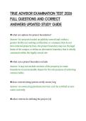 TRUE ADVISOR EXAMINATION TEST 2026&NewLine;FULL QUESTIONS AND CORRECT&NewLine;ANSWERS UPDATED STUDY GUIDE