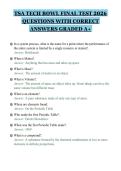 TSA TECH BOWL FINAL TEST 2026&NewLine;QUESTIONS WITH CORRECT&NewLine;ANSWERS GRADED A&plus;