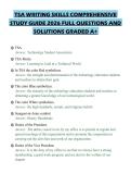 TSA WRITING SKILLS COMPREHENSIVE&NewLine;STUDY GUIDE 2026 FULL QUESTIONS AND&NewLine;SOLUTIONS GRADED A&plus;