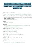 TSA WRITING SKILLS FINAL TEST 2026&NewLine;QUESTIONS WITH CORRECT ANSWERS&NewLine;GRADED A&plus;&NewLine;