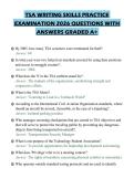 TSA WRITING SKILLS PRACTICE&NewLine;EXAMINATION 2026 QUESTIONS WITH&NewLine;ANSWERS GRADED A&plus;&NewLine;