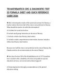 TSI MATHEMATICS CRC & DIAGNOSTIC TEST&NewLine;20 FORMULA SHEET AND QUICK REFERENCE&NewLine;GUIDE 2026&NewLine;