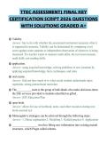 TTEC ASSESSMENT&vert; FINAL KEY&NewLine;CERTIFICATION SCRIPT 2026 QUESTIONS&NewLine;WITH SOLUTIONS GRADED A&plus;