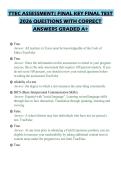 TTEC ASSESSMENT&vert; FINAL KEY FINAL TEST&NewLine;2026 QUESTIONS WITH CORRECT&NewLine;ANSWERS GRADED A&plus;