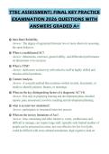 TTEC ASSESSMENT&vert; FINAL KEY PRACTICE&NewLine;EXAMINATION 2026 QUESTIONS WITH&NewLine;ANSWERS GRADED A&plus;