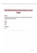 NSG 3450 Mental Health Exam Review Questions and Correct&NewLine;Answers