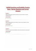 NASM Stretching and flexibility Practice&NewLine;Exam &colon; Review Questions and Correct&NewLine;Answers
