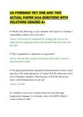 UA FOREMAN TEST ONE AND TWO&NewLine;ACTUAL PAPER 2026 QUESTIONS WITH&NewLine;SOLUTIONS GRADED A&plus;