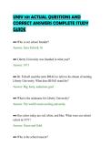 UNIV 101 ACTUAL QUESTIONS AND&NewLine;CORRECT ANSWERS COMPLETE STUDY&NewLine;GUIDE
