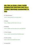 UNL FINA 361 EXAM 2 FINAL PAPER&NewLine;EXAMINATION QUESTIONS AND FULLY&NewLine;CORRECT RESPONSES GUARANTEED TO&NewLine;PASS&NewLine;