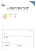 WGU SOCIOLOGY C273 EXAM WITH 100&percnt; CORRECT AND VERIFIED ANSWERS