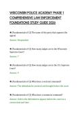 WISCONSIN POLICE ACADEMY PHASE 1&NewLine;COMPREHENSIVE LAW ENFORCEMENT&NewLine;FOUNDATIONS STUDY GUIDE 2026