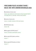 WISCONSIN POLICE ACADEMY PHASE 1&NewLine;MOCK TEST WITH ANSWER RATIONALES 2026