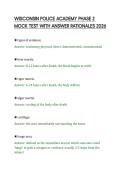 WISCONSIN POLICE ACADEMY PHASE 2&NewLine;MOCK TEST WITH ANSWER RATIONALES 2026&NewLine;